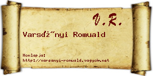 Varsányi Romuald névjegykártya